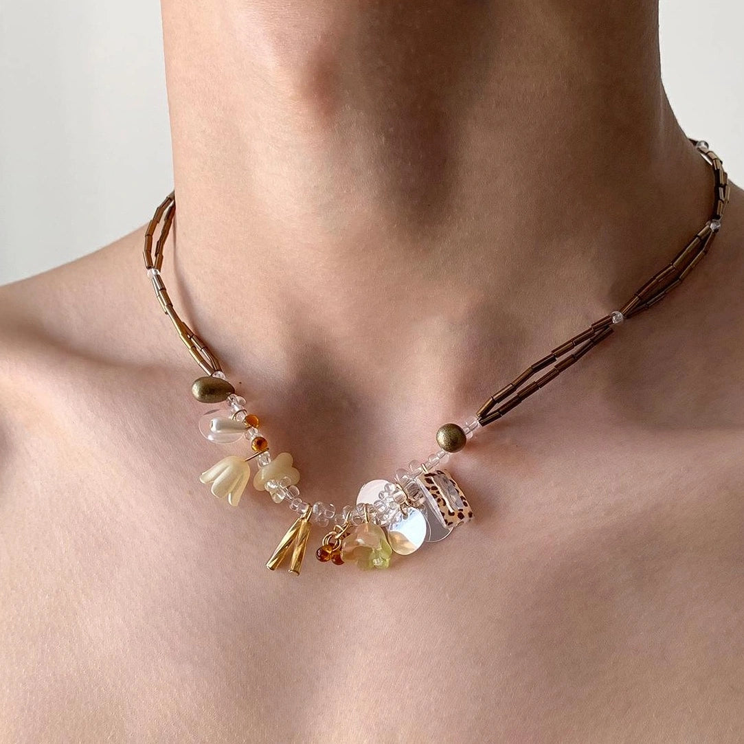 Accessories Vintage Ceramic Beaded Choker Necklace