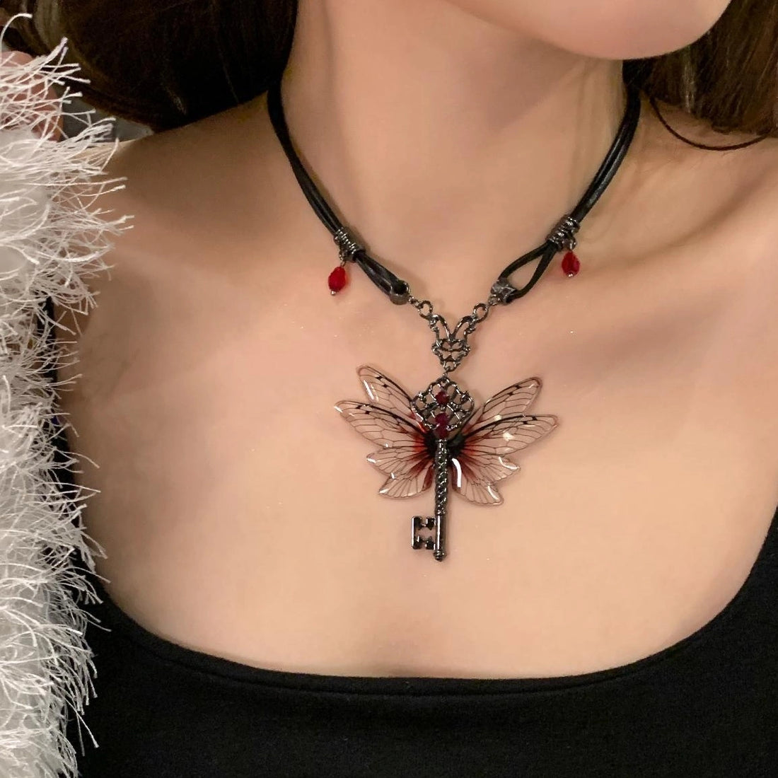 Accessories Vintage Dragonfly Pendant Choker Necklace