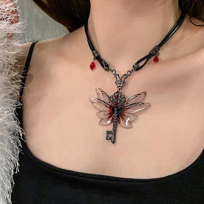 Accessories Vintage Dragonfly Pendant Choker Necklace