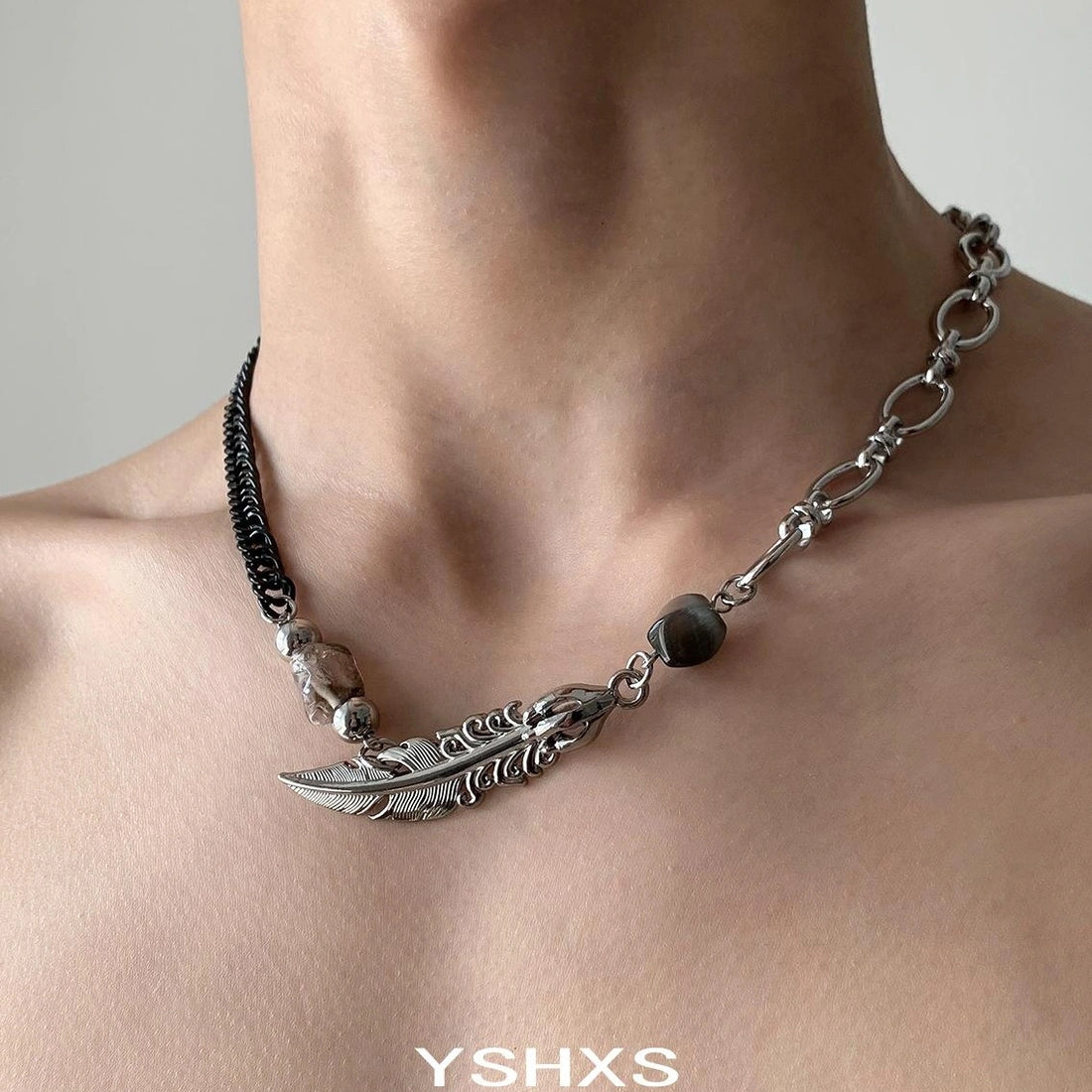 Accessories Vintage Feather Pendant Layered Necklace