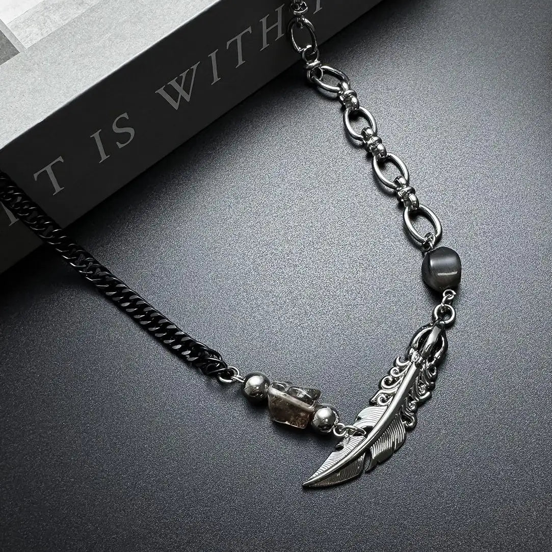 Accessories Vintage Feather Pendant Layered Necklace