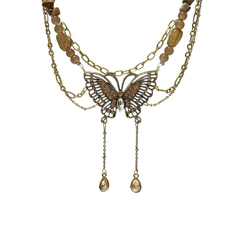 Accessories Vintage Golden Butterfly Tassel Necklace