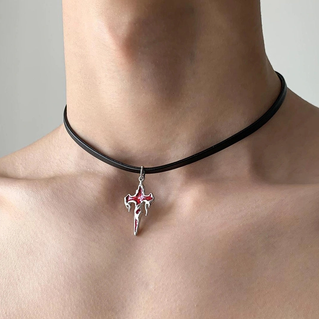 Accessories Vintage Gothic Cross Choker Necklace
