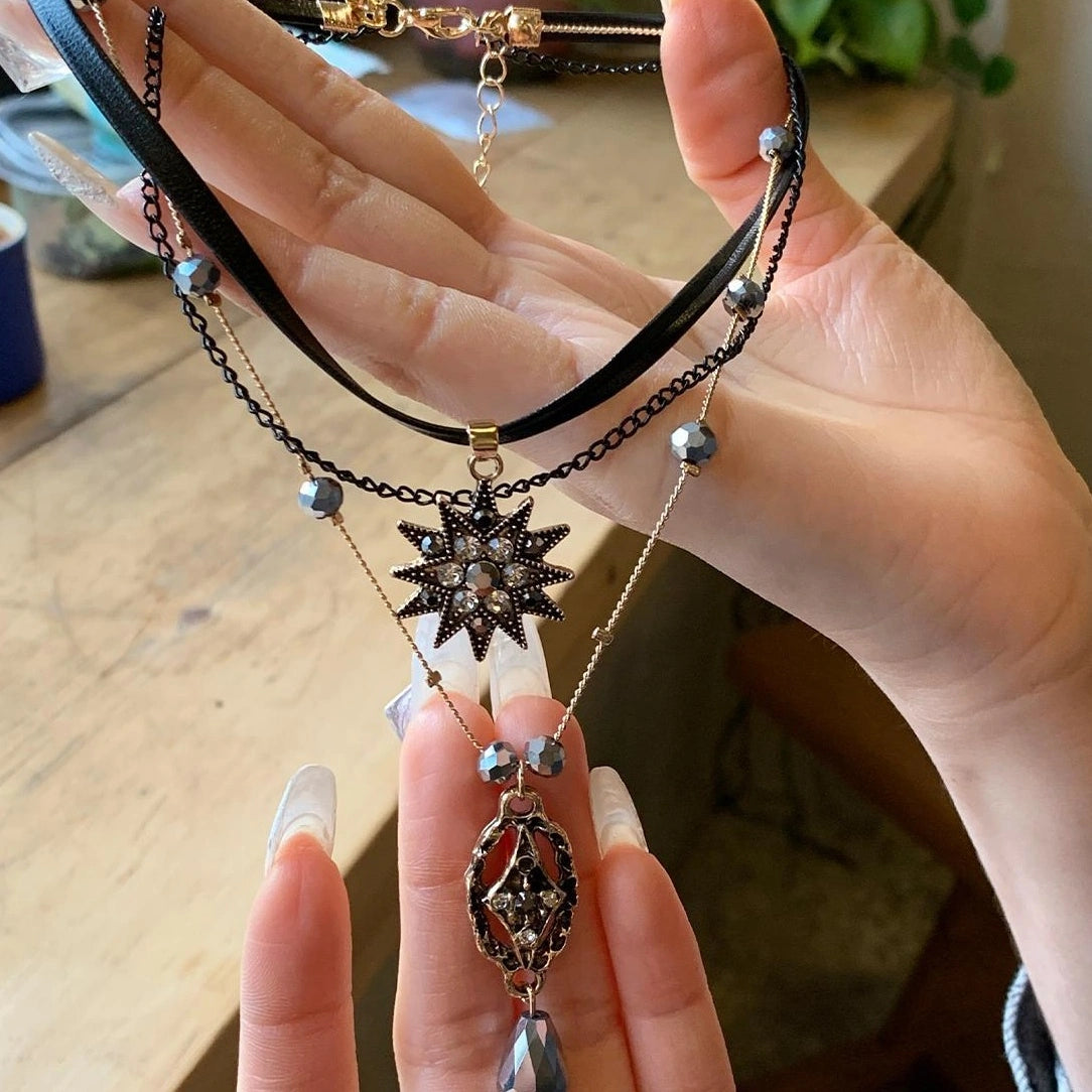 Accessories Vintage Gothic Layered Leather Choker