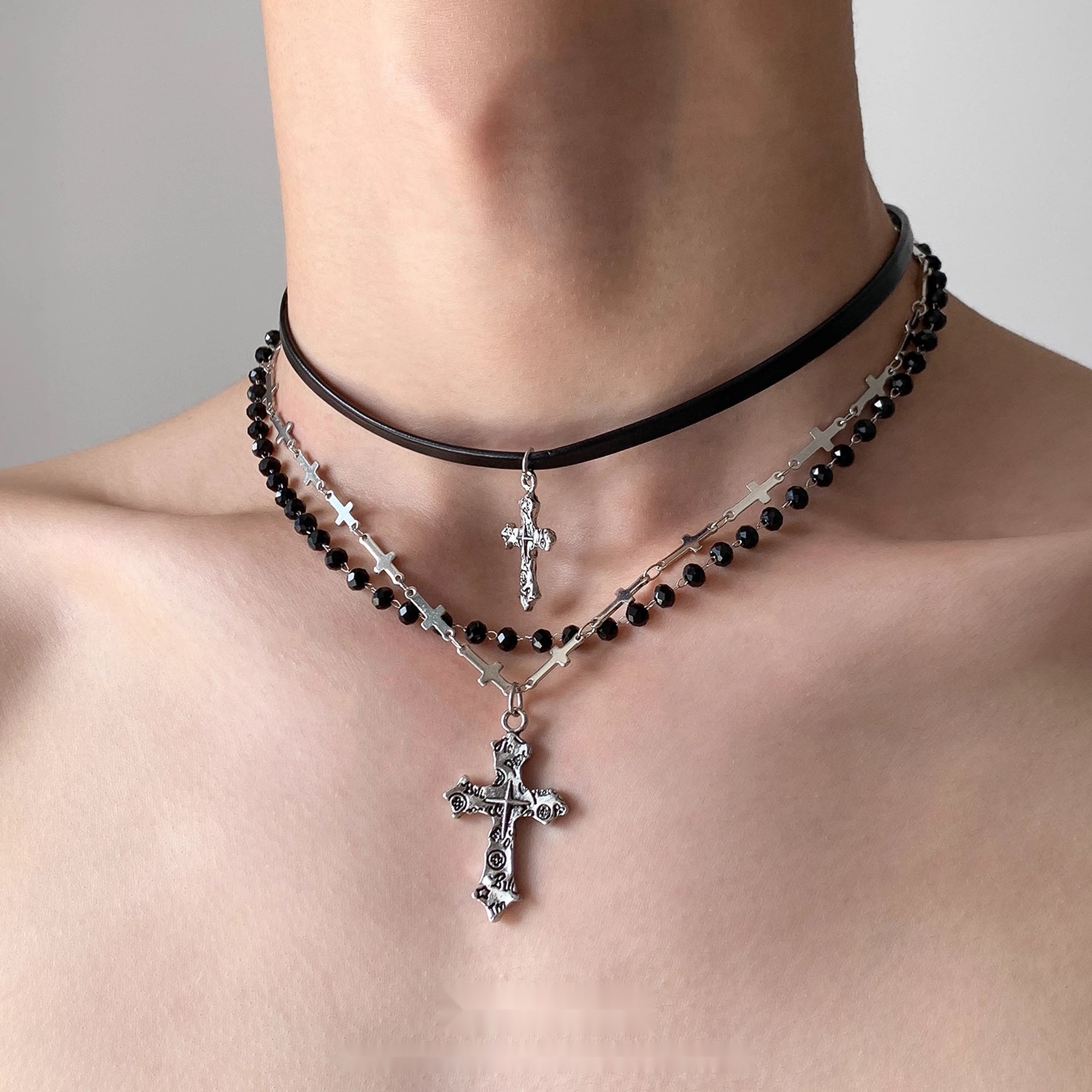 Accessories_Vintage_Layered_Cross_Bead_Necklace_MISSTT
