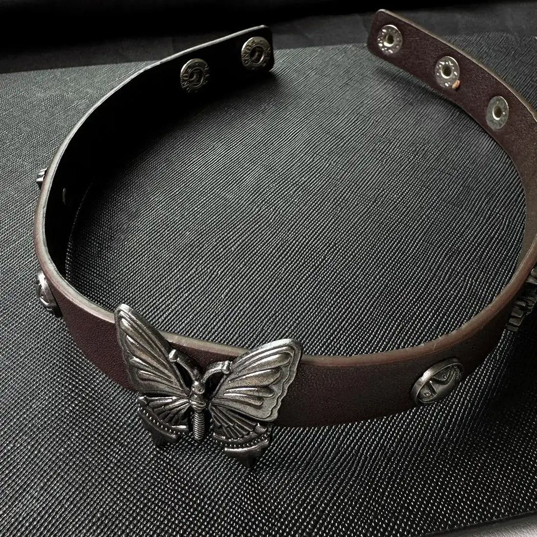 Accessories Vintage Leather Butterfly Choker Necklace