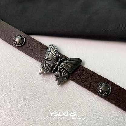 Accessories Vintage Leather Butterfly Choker Necklace
