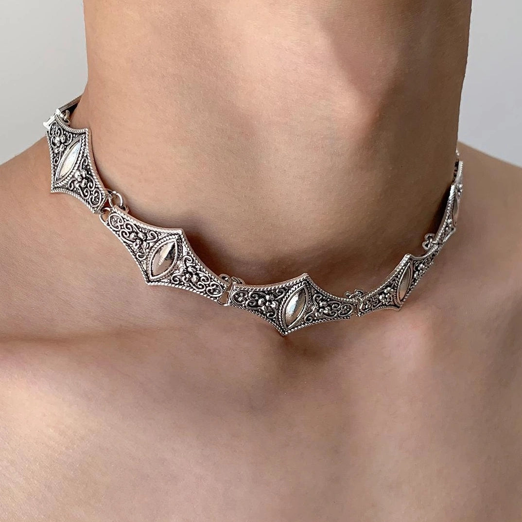 Accessories Vintage Metal Filigree Choker Necklace