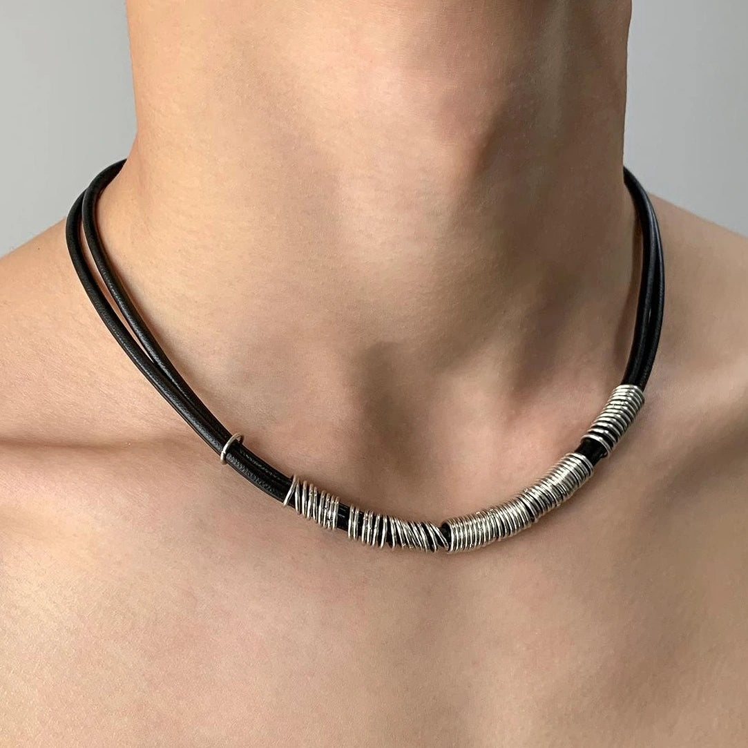 Accessories Vintage Multi Wrap Leather Choker Necklace