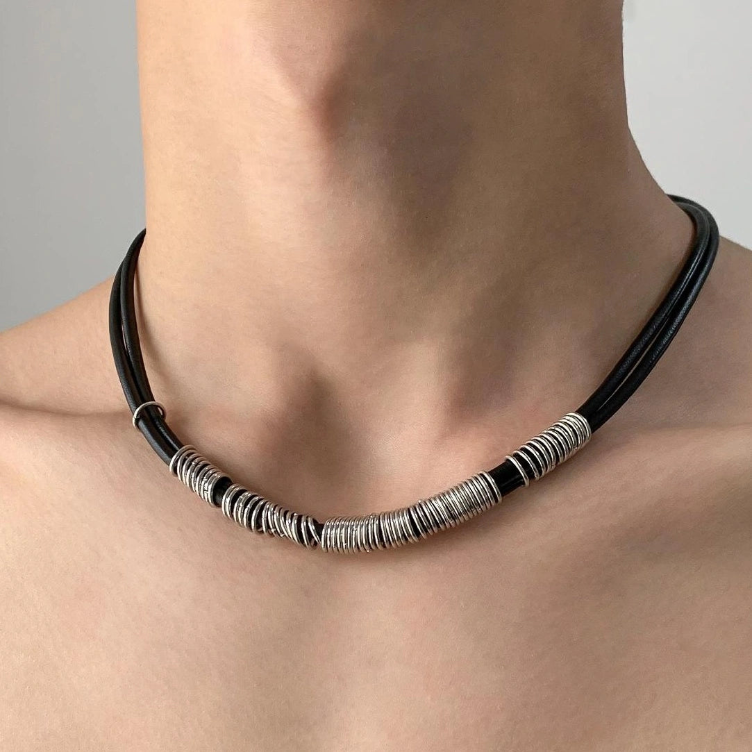 Accessories Vintage Multi Wrap Leather Choker Necklace