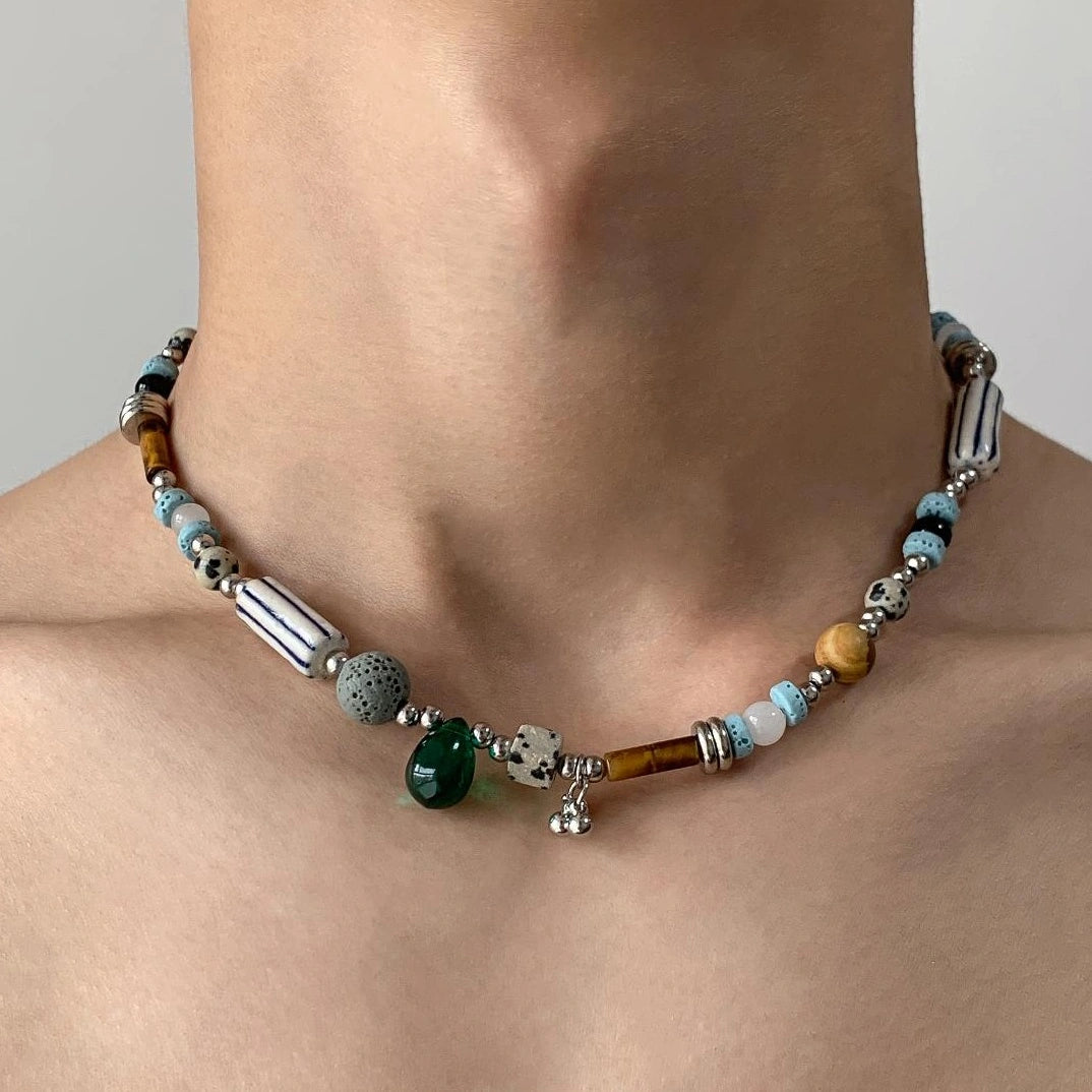 Accessories Vintage Natural Stone Multi Element Choker Necklace