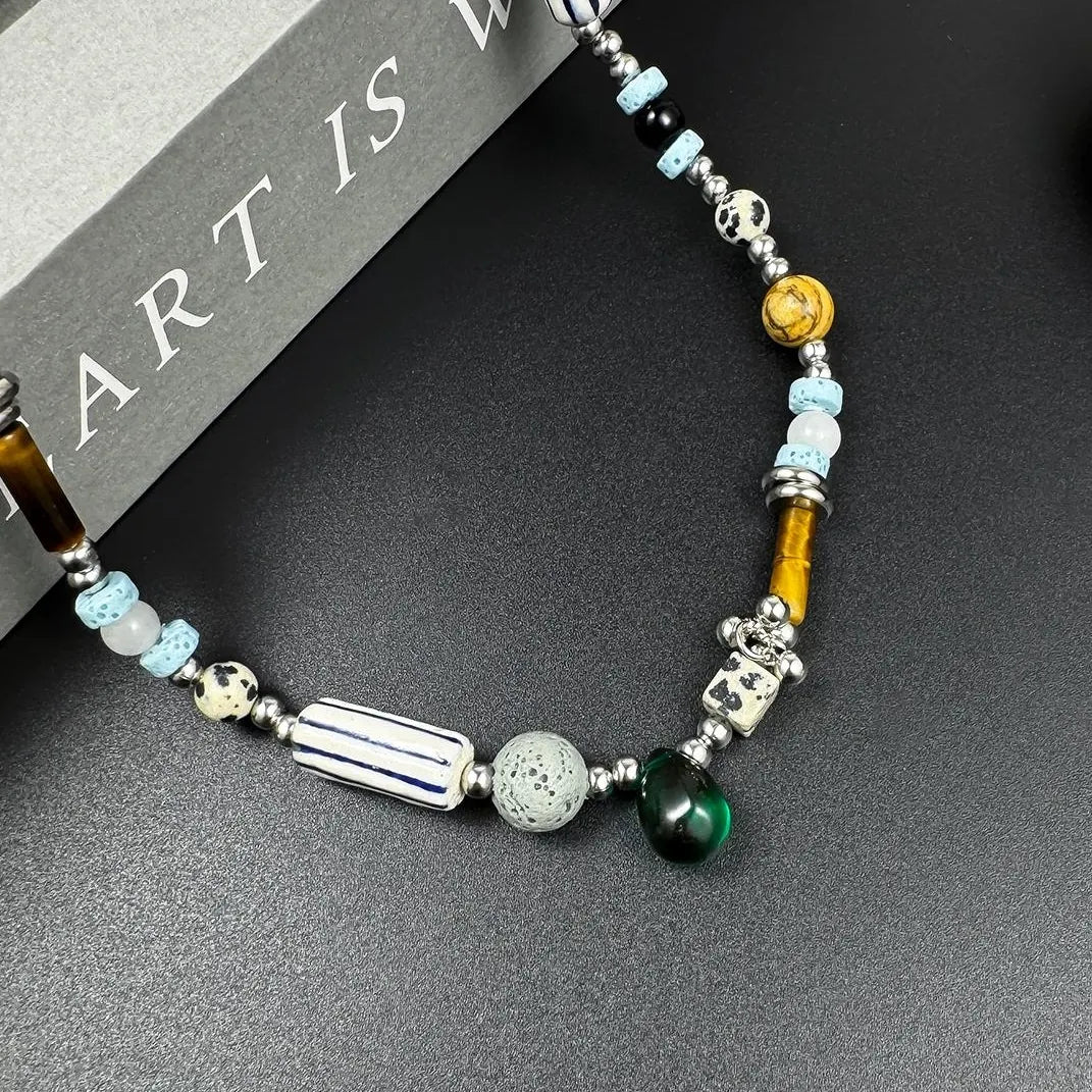 Accessories Vintage Natural Stone Multi Element Choker Necklace