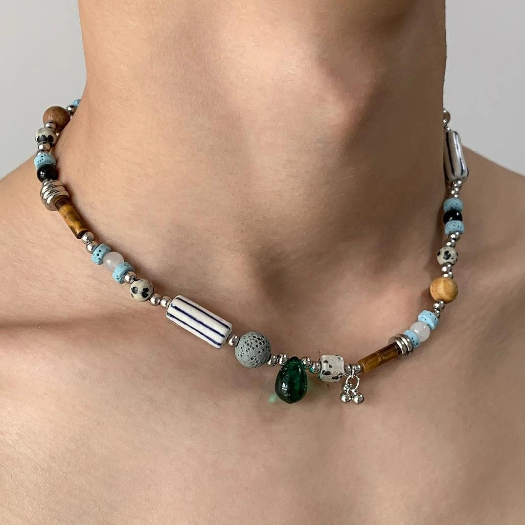 Accessories Vintage Natural Stone Multi Element Choker Necklace