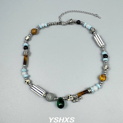 Accessories Vintage Natural Stone Multi Element Choker Necklace