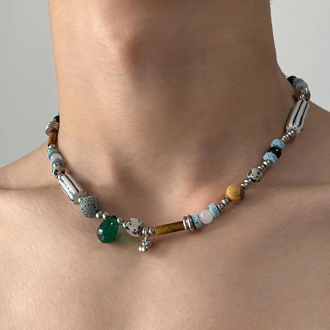 Accessories Vintage Natural Stone Multi Element Choker Necklace