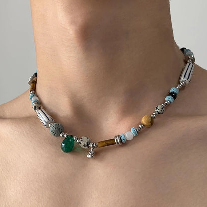 Accessories Vintage Natural Stone Multi Element Choker Necklace