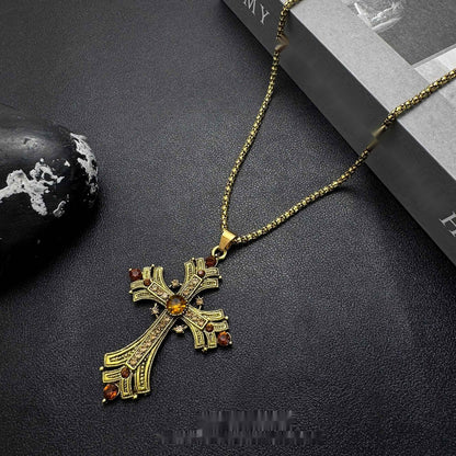 Accessories_Vintage_Punk_Cross_Necklace_With_Gold_Rhinestones_MISSTT