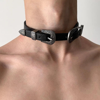 Accessories Vintage Punk Leather Choker Necklace