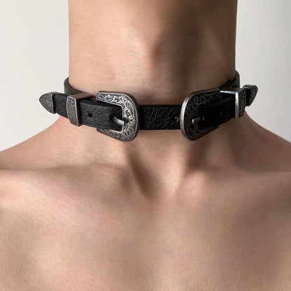 Accessories Vintage Punk Leather Choker Necklace