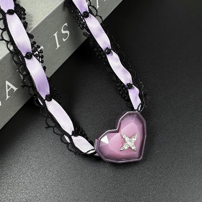 Accessories Vintage Purple Lace Star Choker
