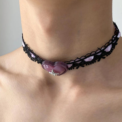 Accessories Vintage Purple Lace Star Choker
