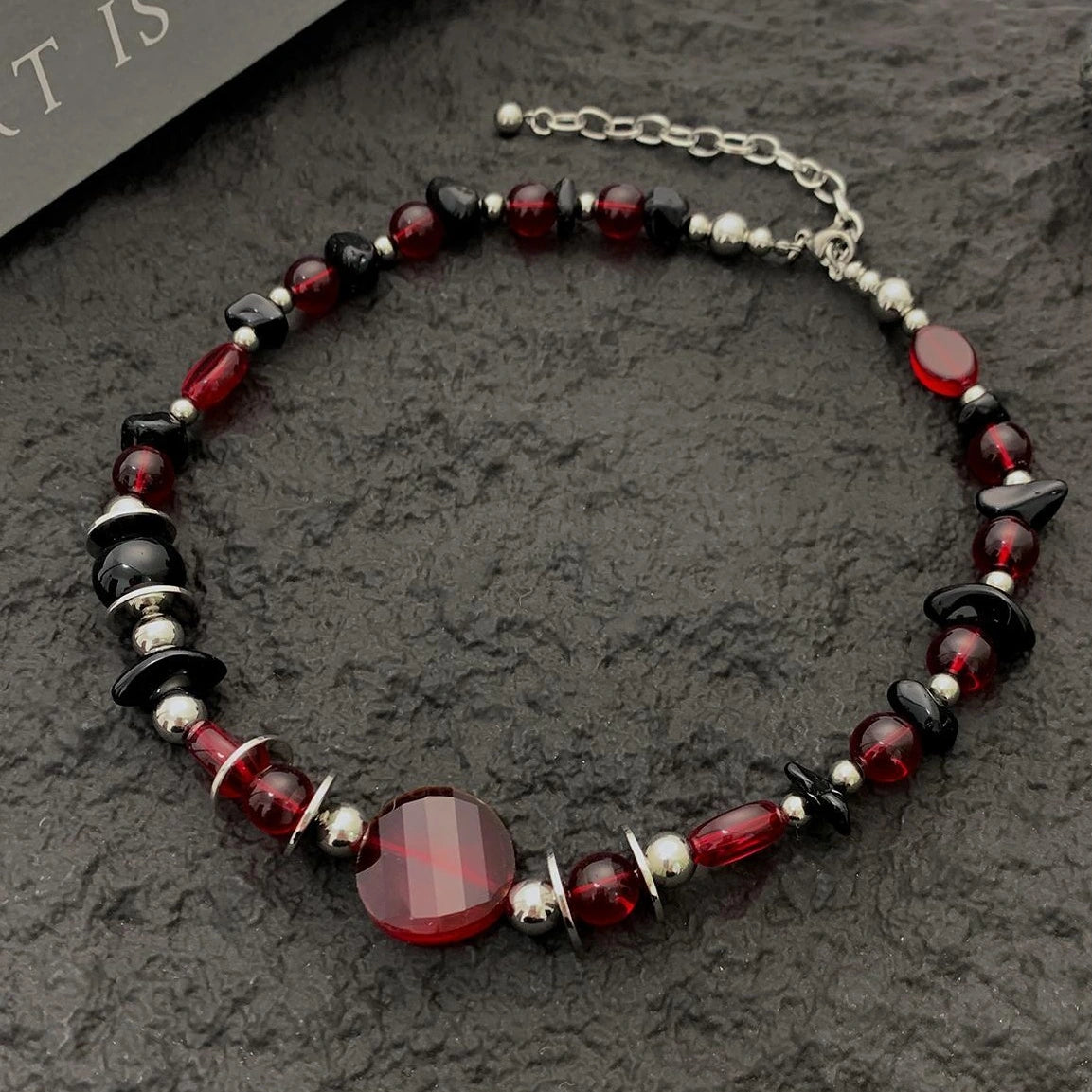 Accessories Vintage Red Beaded Choker Necklace