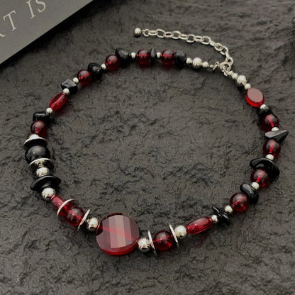 Accessories Vintage Red Beaded Choker Necklace