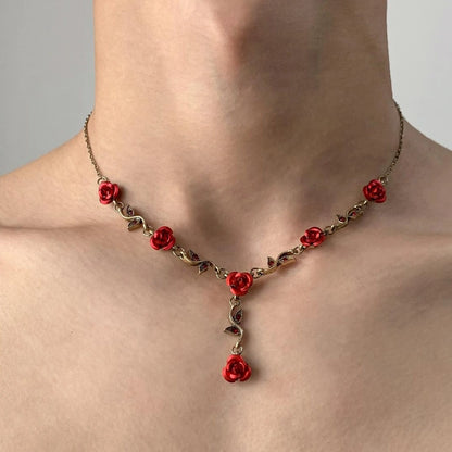 Accessories Vintage Rose Leaf Collarbone Necklace