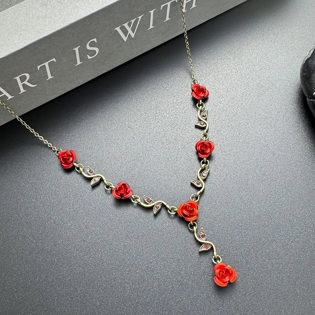 Accessories Vintage Rose Leaf Collarbone Necklace