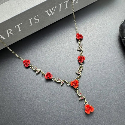 Accessories Vintage Rose Leaf Collarbone Necklace