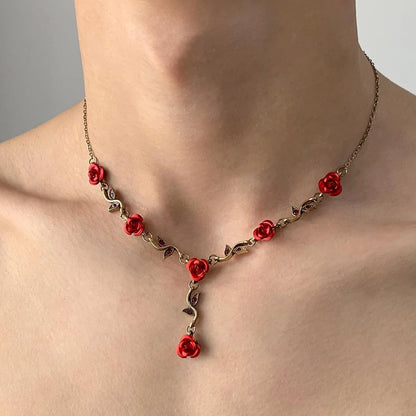 Accessories Vintage Rose Leaf Collarbone Necklace