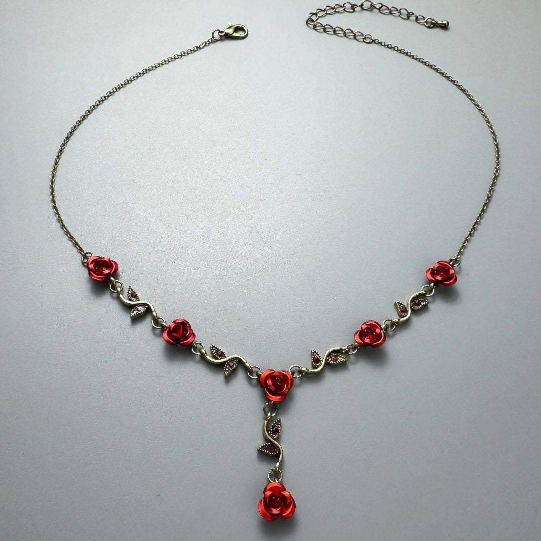 Accessories Vintage Rose Leaf Collarbone Necklace
