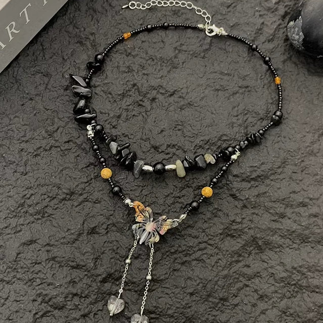 Accessories Vintage Stone Butterfly Choker Necklace