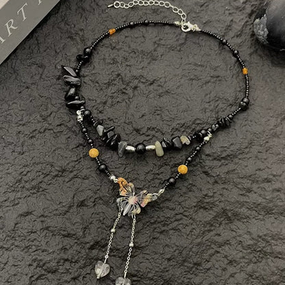 Accessories Vintage Stone Butterfly Choker Necklace