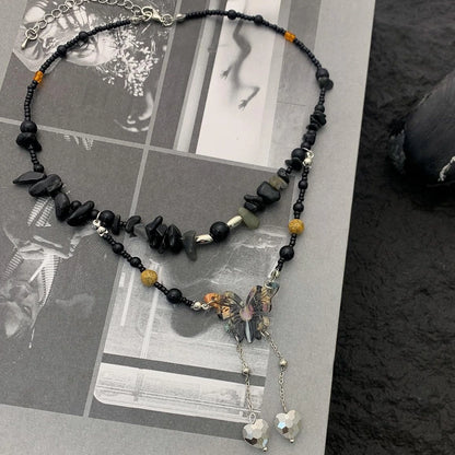 Accessories Vintage Stone Butterfly Choker Necklace