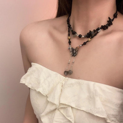 Accessories Vintage Stone Butterfly Choker Necklace