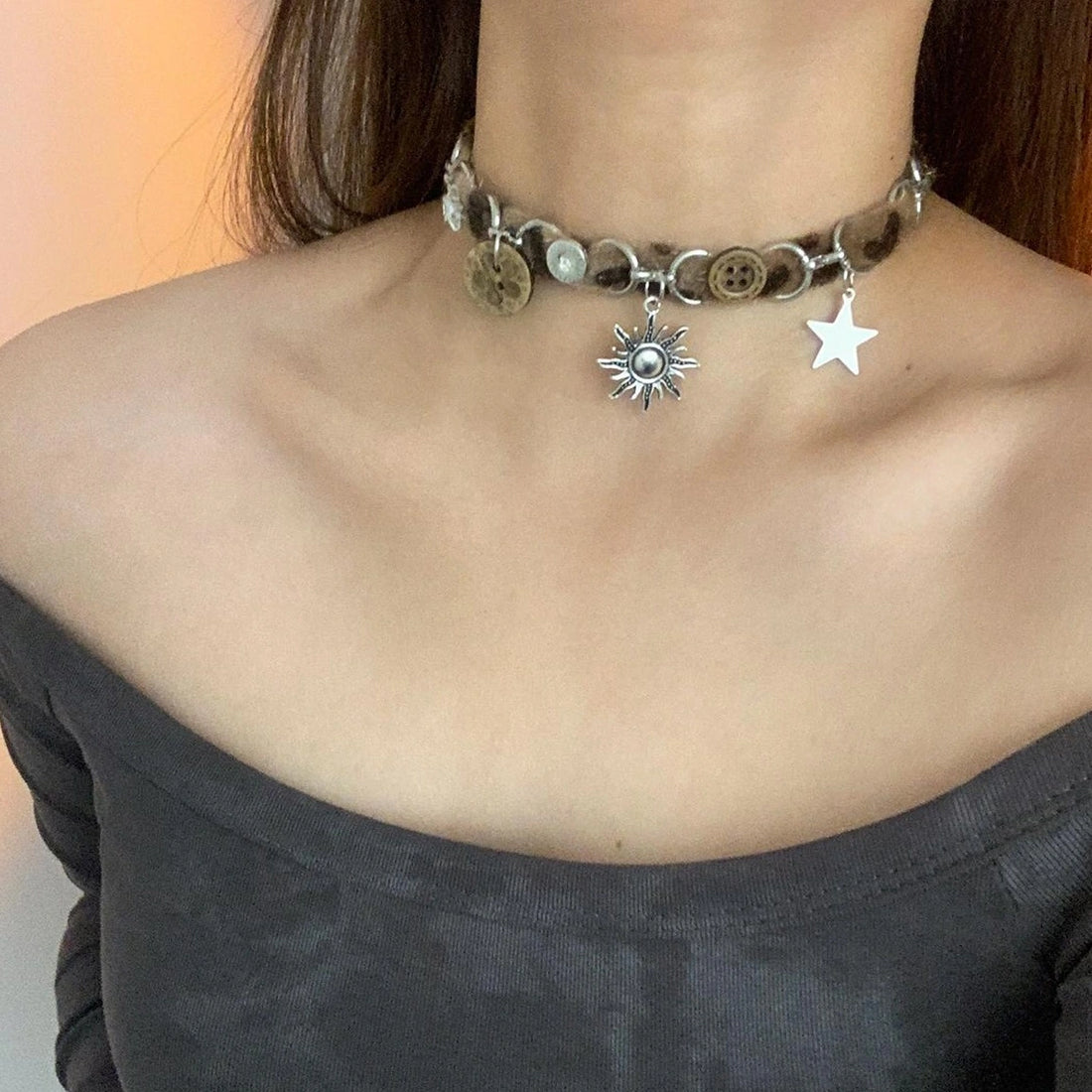 Accessories Vintage Sun Star Punk Necklace