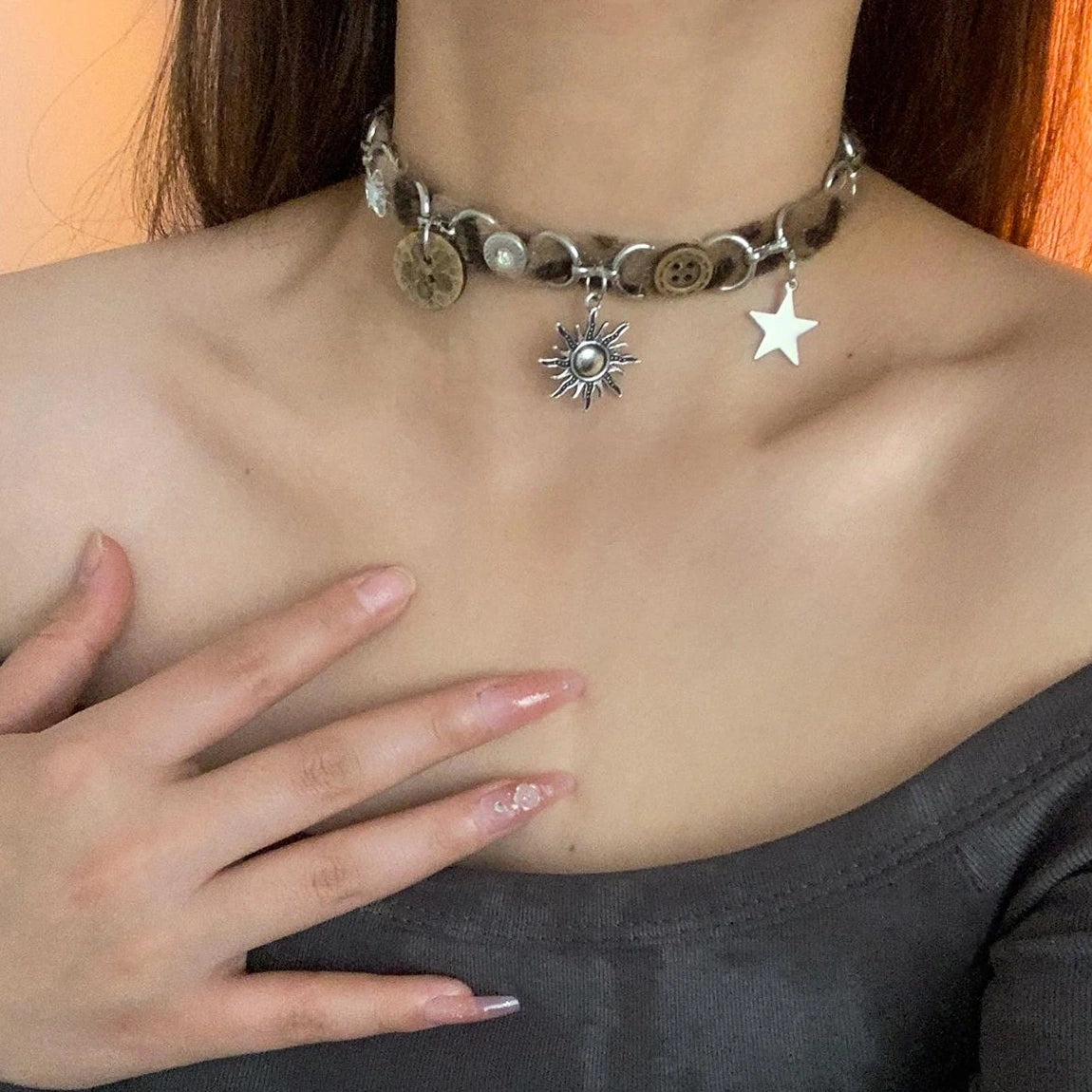Accessories Vintage Sun Star Punk Necklace