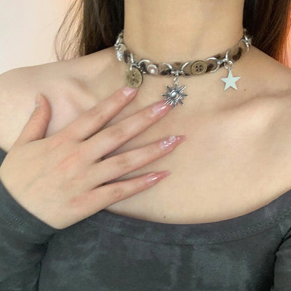 Accessories Vintage Sun Star Punk Necklace