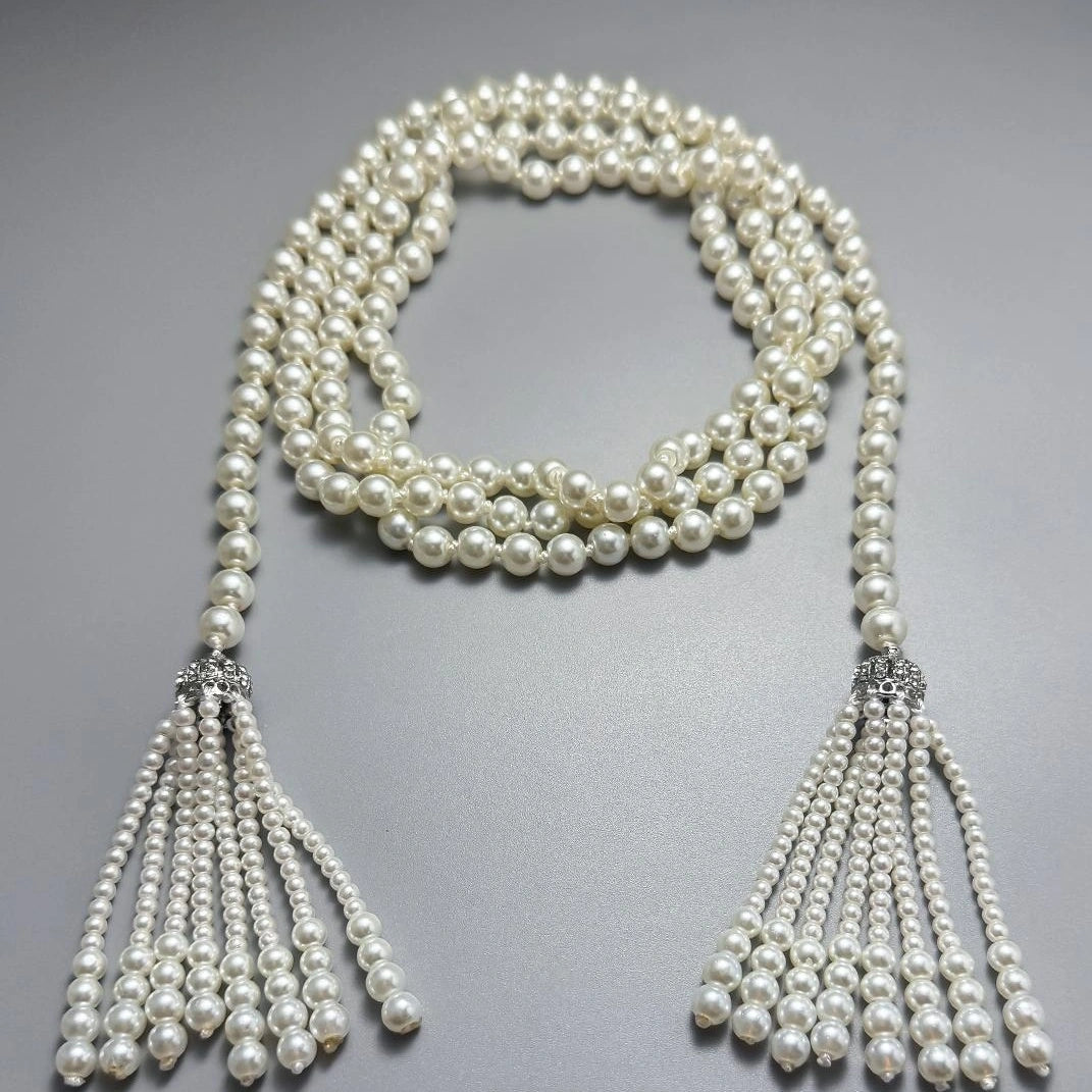 Accessories Vintage Tassel Pearl Layered Necklace