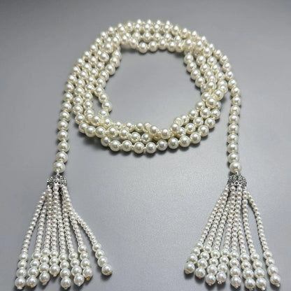 Accessories Vintage Tassel Pearl Layered Necklace