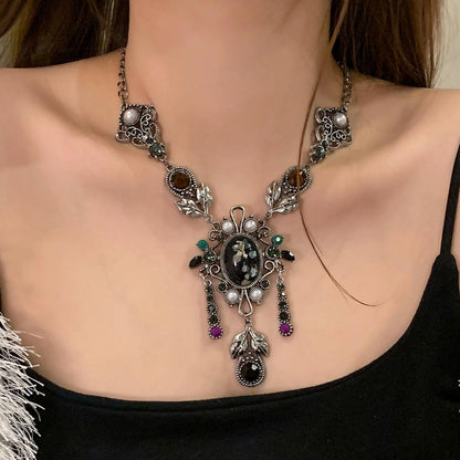 Accessories Vintage Tassel Pendant Choker Necklace
