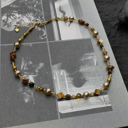 Accessories Vintage Tiger Eye Beaded Necklace