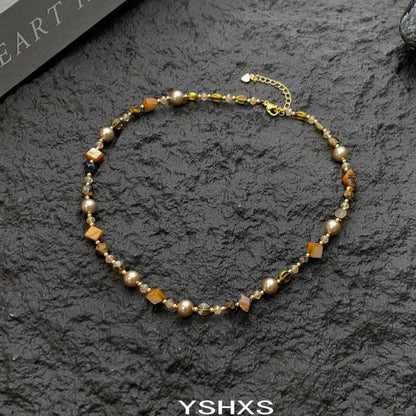 Accessories Vintage Tiger Eye Beaded Necklace