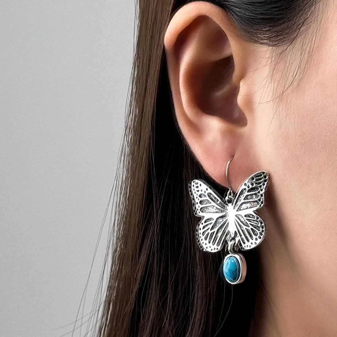 Accessories Vintage Turquoise Butterfly Earrings