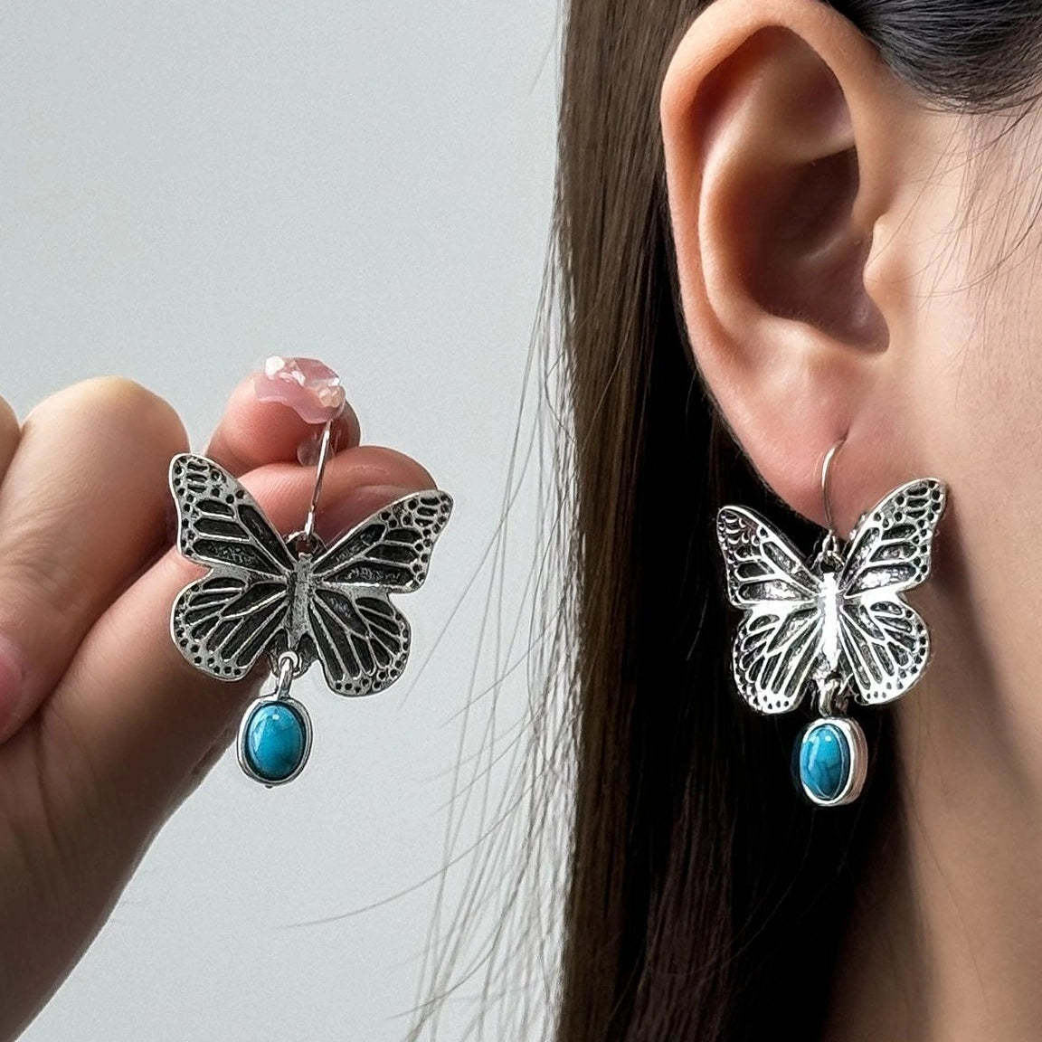 Accessories Vintage Turquoise Butterfly Earrings