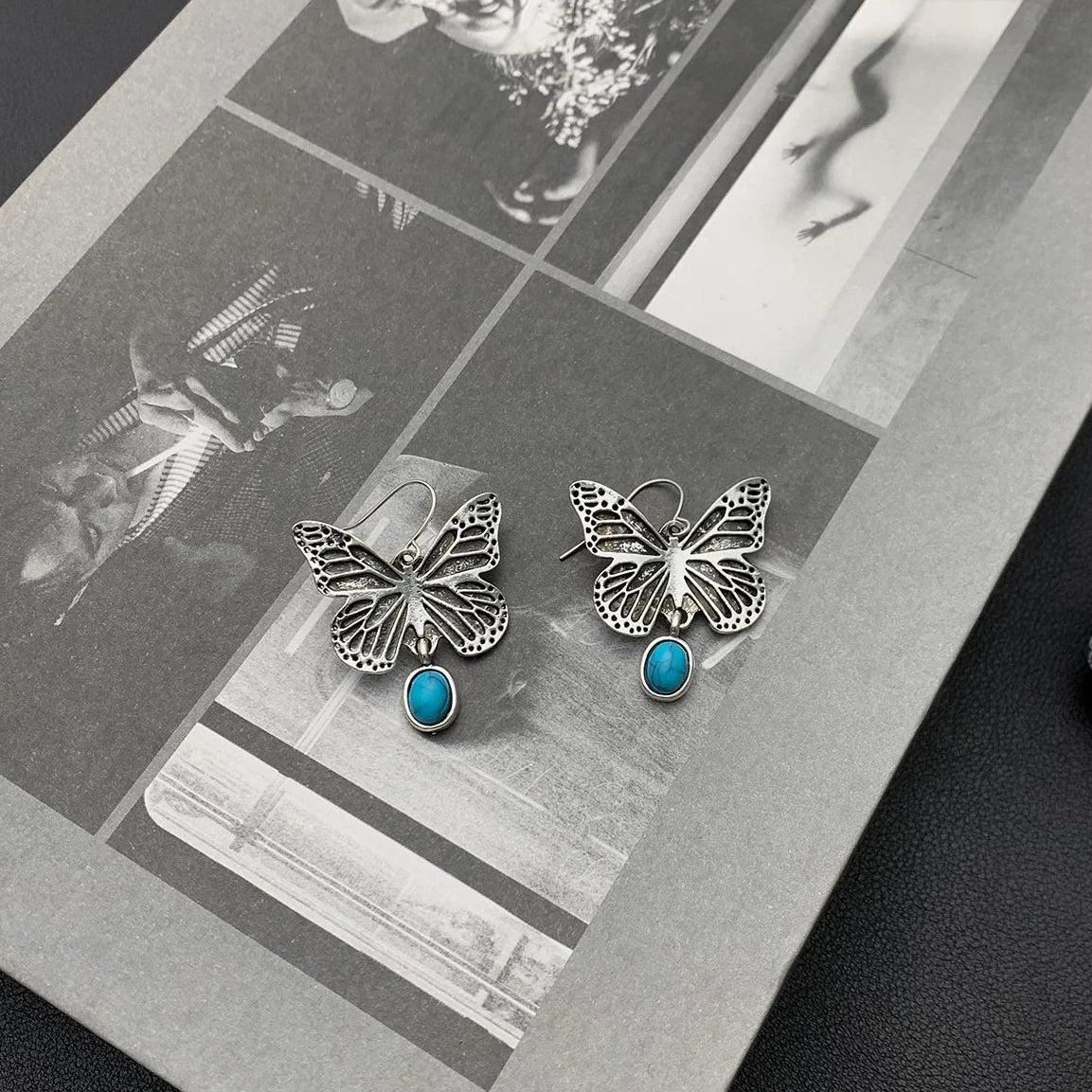 Accessories Vintage Turquoise Butterfly Earrings