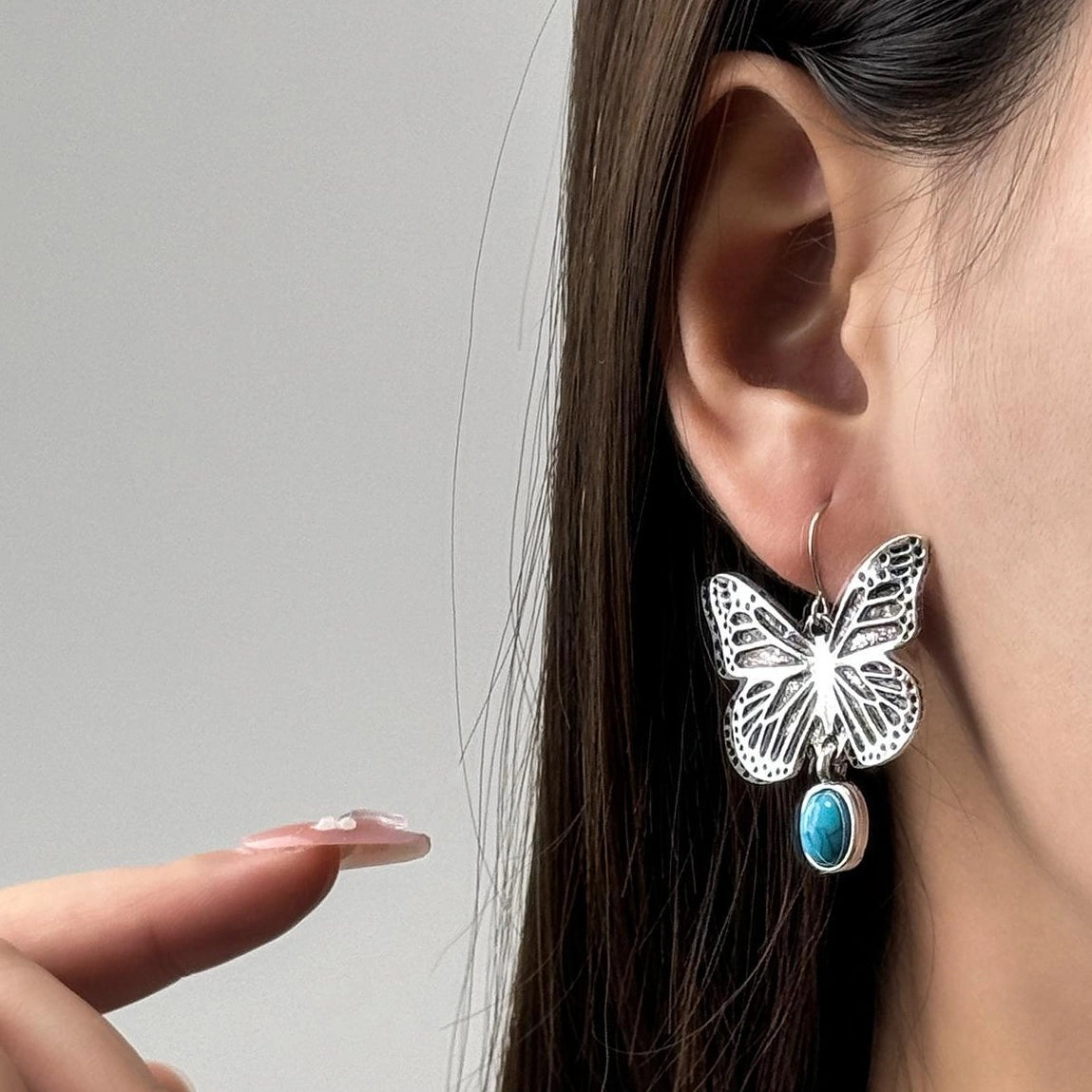 Accessories Vintage Turquoise Butterfly Earrings