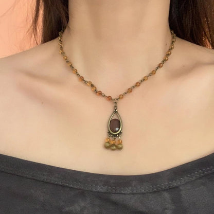 Accessories Vintage Waterdrop Tassel Chain Necklace