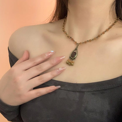 Accessories Vintage Waterdrop Tassel Chain Necklace
